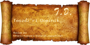 Teszári Dominik névjegykártya